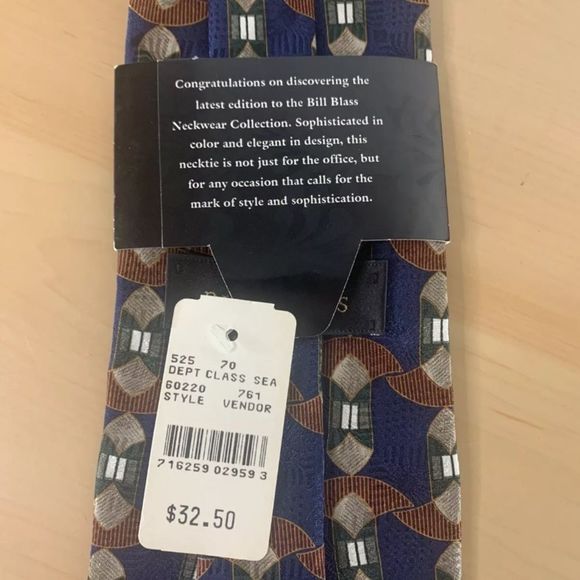 Bill Blass Black Label Silk Tie NWT - Picture 5 of 5